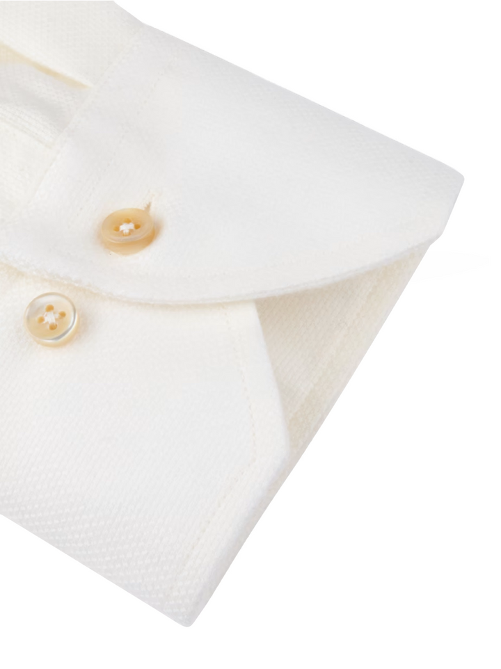 Stenströms Regular Fit Twill Overhemd – Wit-59% katoen, 41% lyocell -HEREN SHIRTS-Wit