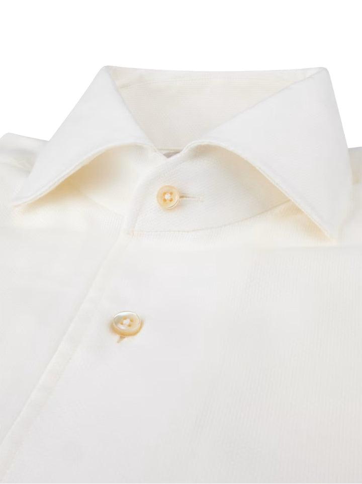 Stenströms Regular Fit Twill Overhemd – Wit-59% katoen, 41% lyocell -HEREN SHIRTS-Wit
