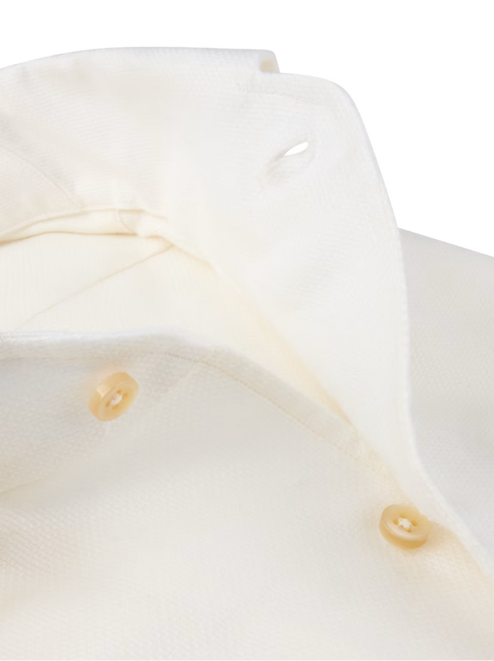 Stenströms Regular Fit Twill Overhemd – Wit-59% katoen, 41% lyocell -HEREN SHIRTS-Wit