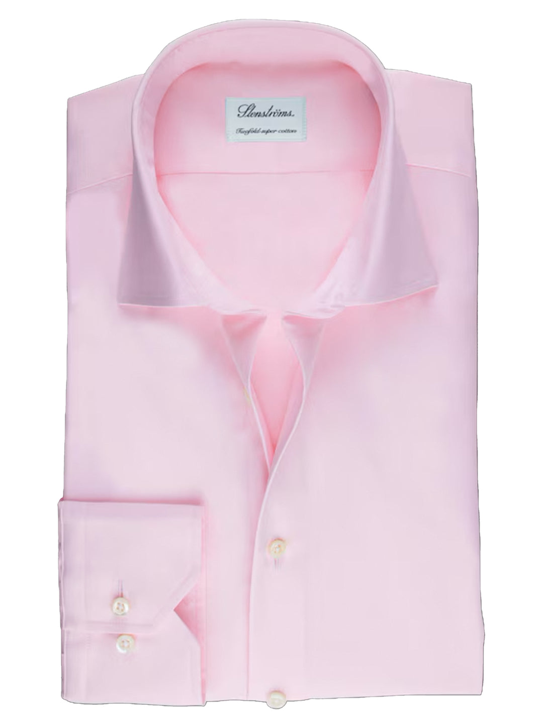 Stenstroms Roze Twill-overhemd Fitted Body-Katoen Tweevoudig 100%.-HEREN SHIRTS-Roze
