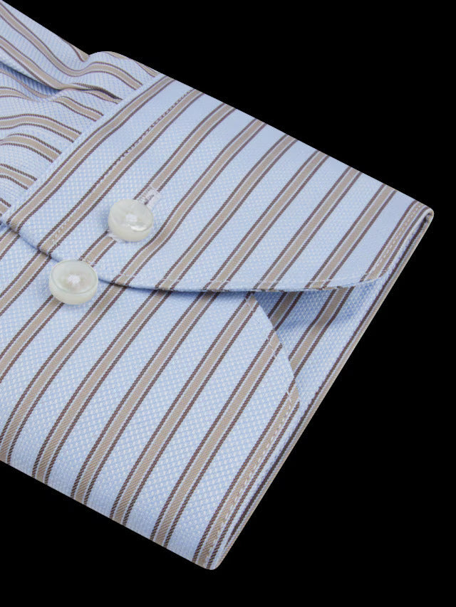 Stenstroms shirt Fitted body-100% katoen-HEREN SHIRTS-Beige