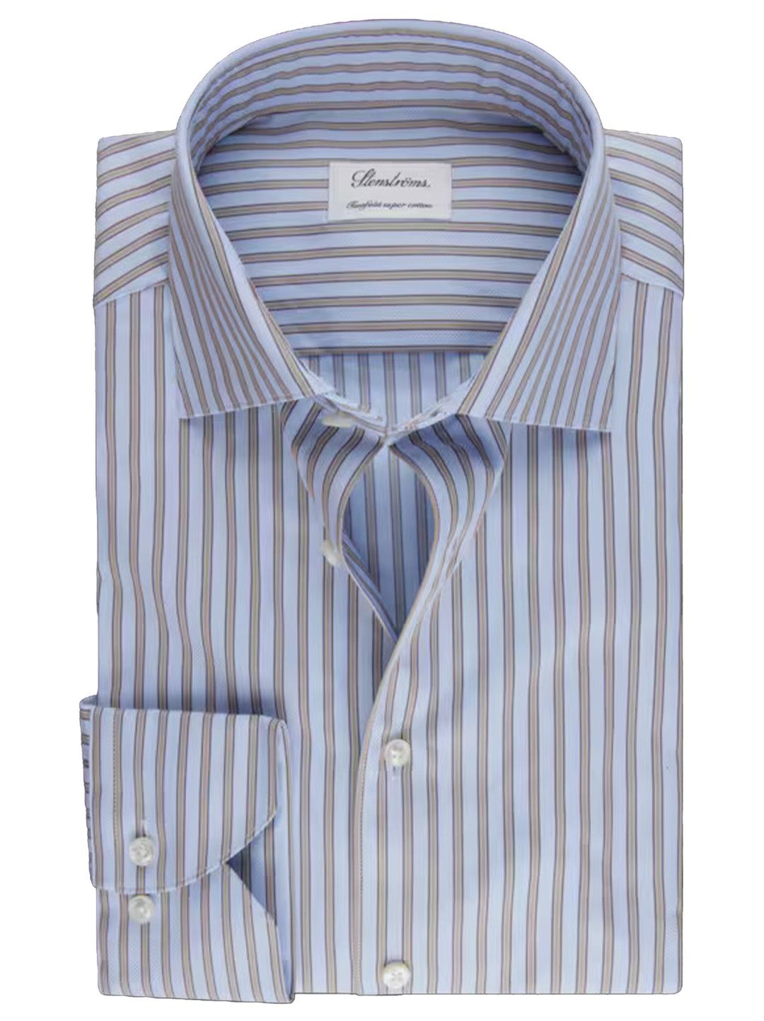 Stenstroms shirt Fitted body-100% katoen-HEREN SHIRTS-Beige