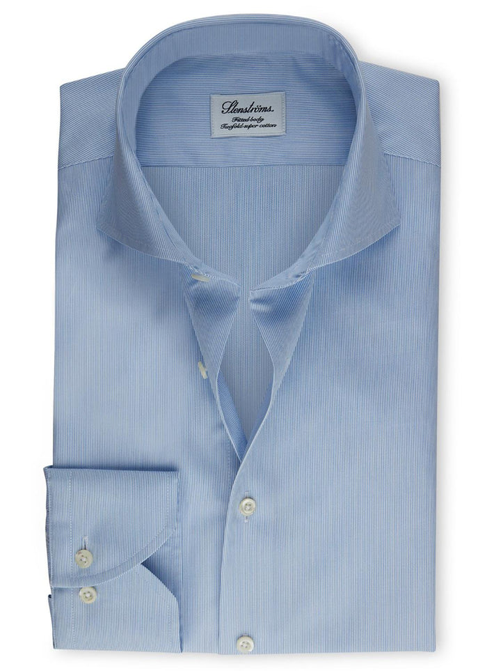 Stenstroms shirt fitted body-100% katoen-HEREN SHIRTS-Blauw