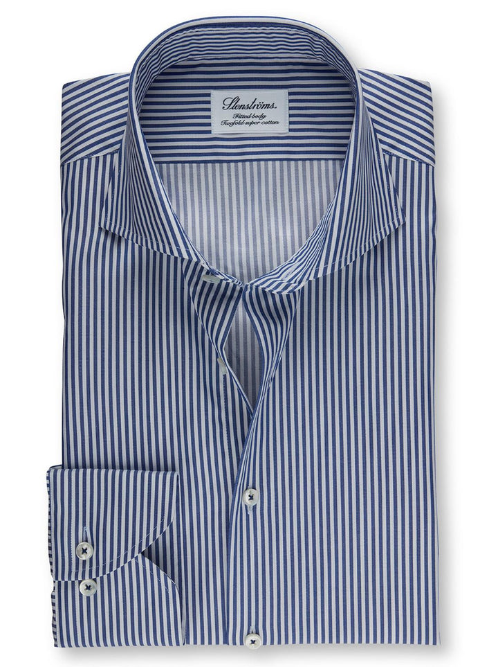 Stenstroms shirt fitted body-100% katoen-HEREN SHIRTS-Blauw