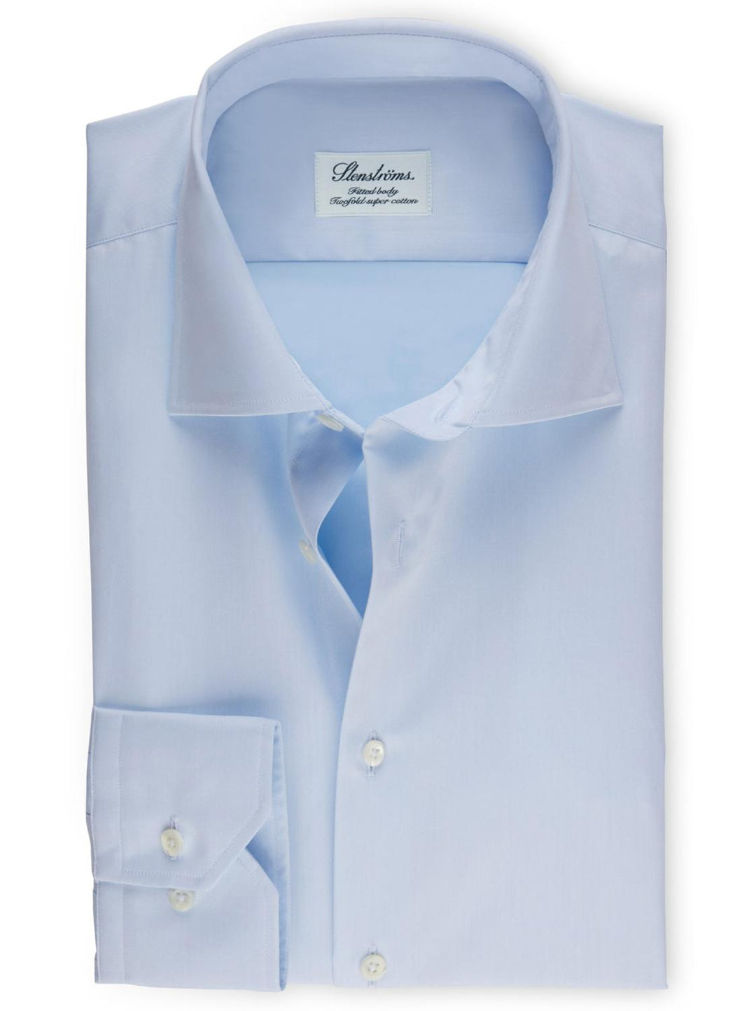 Stenstroms shirt fitted body-100% katoen-HEREN SHIRTS-Blauw
