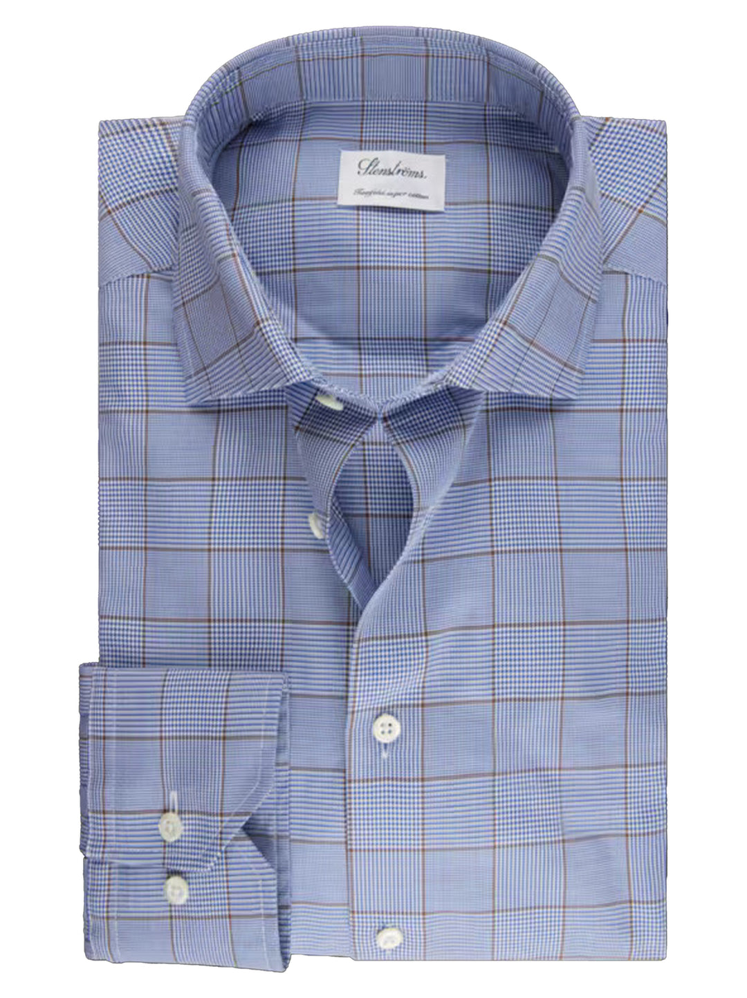 Stenstroms shirt Fitted body-100% katoen-HEREN SHIRTS-Blauw