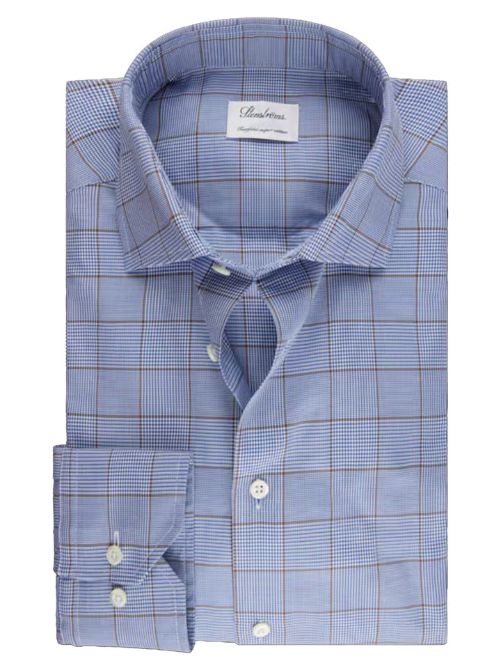 Stenstroms shirt Fitted body-100% katoen-HEREN SHIRTS-Blauw