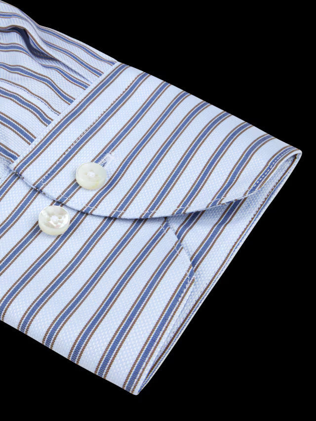 Stenstroms shirt Fitted body-100% katoen-HEREN SHIRTS-Blauw