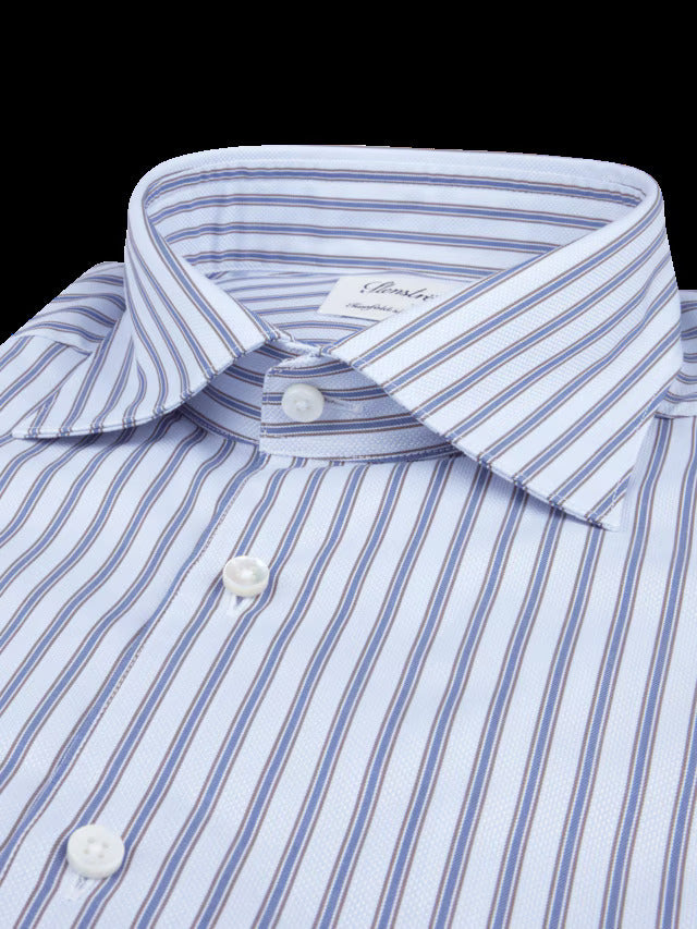 Stenstroms shirt Fitted body-100% katoen-HEREN SHIRTS-Blauw