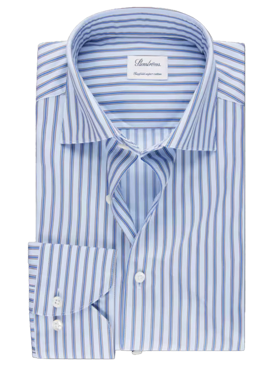 Stenstroms shirt Fitted body-100% katoen-HEREN SHIRTS-Blauw