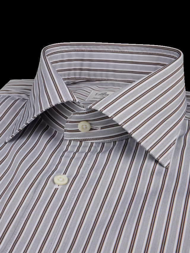 Stenstroms shirt Fitted body-100% katoen-HEREN SHIRTS-Bruin