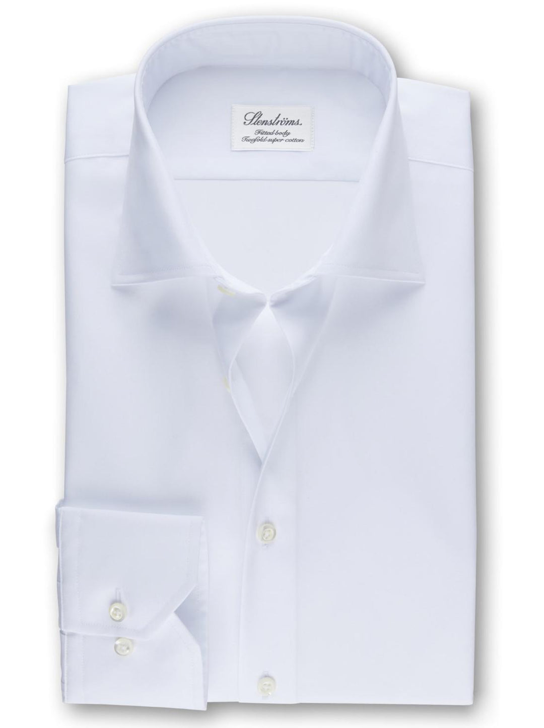 Stenstroms shirt fitted body-100% katoen-HEREN SHIRTS-Wit