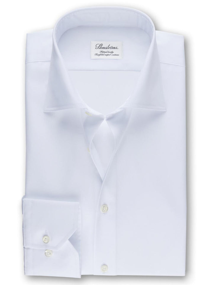Stenstroms shirt fitted body-100% katoen-HEREN SHIRTS-Wit