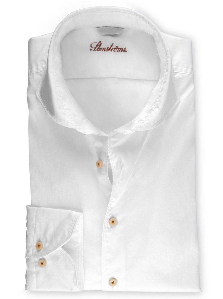 Stenstroms shirt fitted body-100% katoen-HEREN SHIRTS-Wit