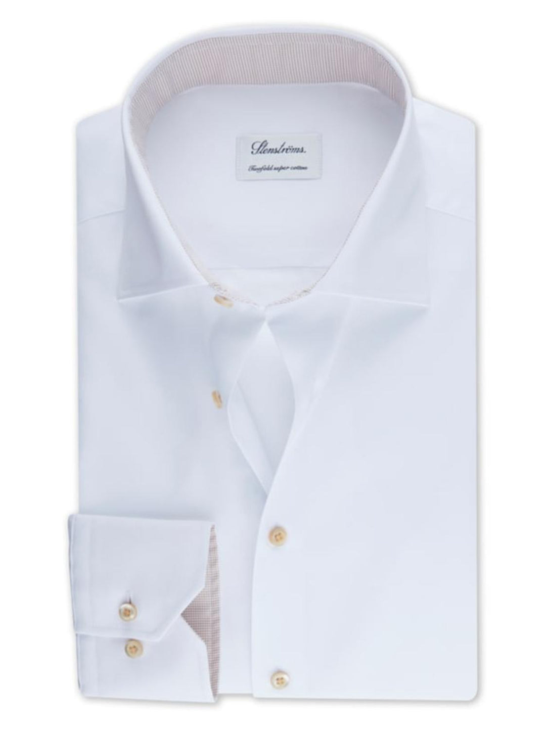 Stenstroms shirt fitted body-100% katoen-HEREN SHIRTS-Wit