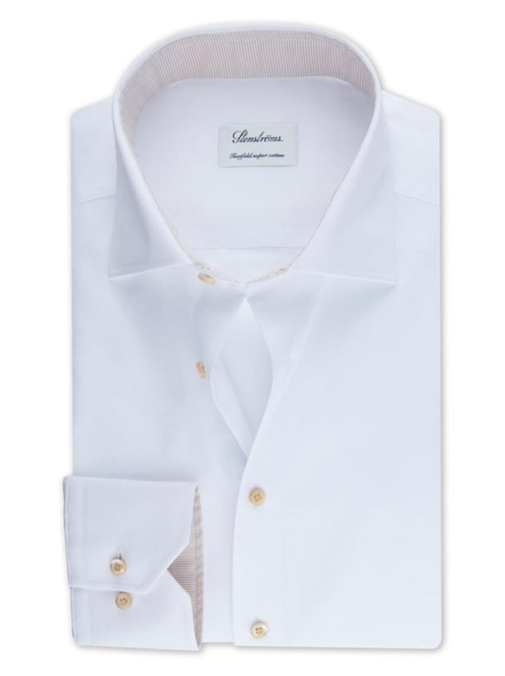 Stenstroms shirt fitted body-100% katoen-HEREN SHIRTS-Wit