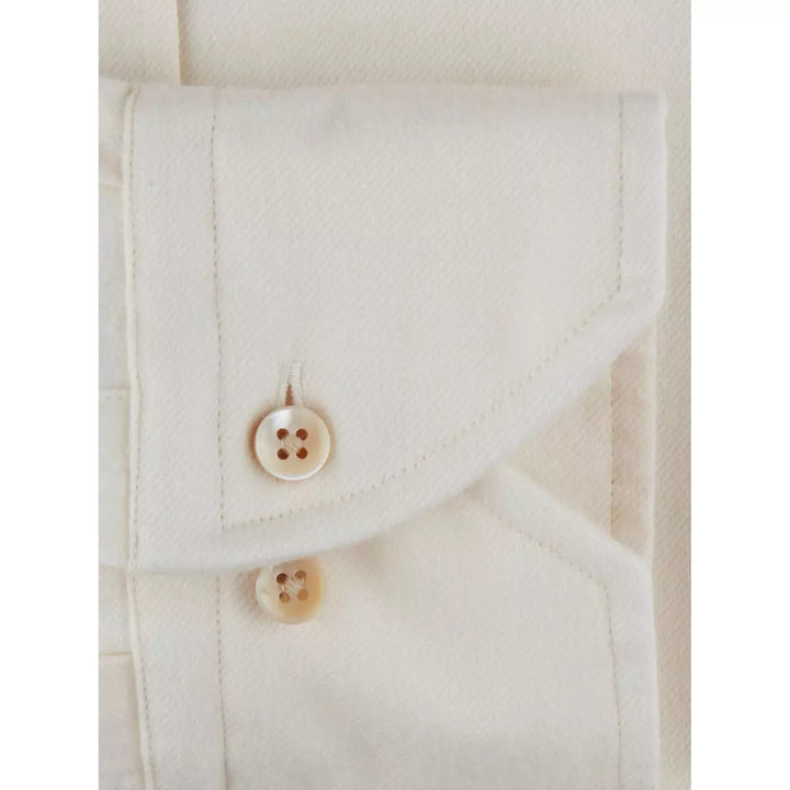 Stenstroms shirt flanellen- Katoen Tweevoudig 100%.-HEREN SHIRTS-Beige