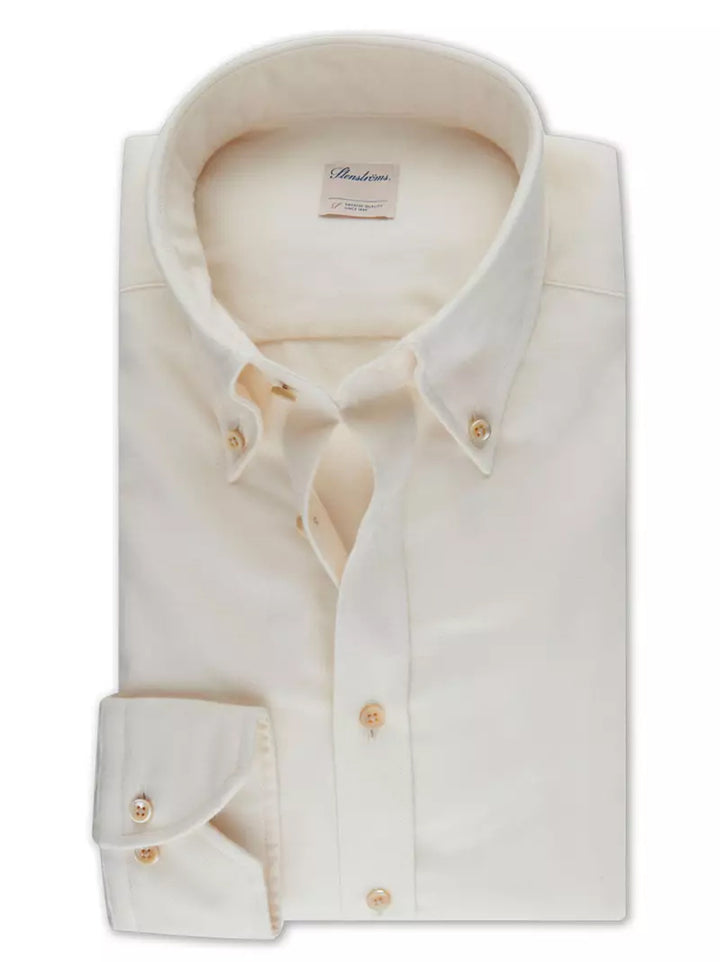 Stenstroms shirt flanellen- Katoen Tweevoudig 100%.-HEREN SHIRTS-Beige