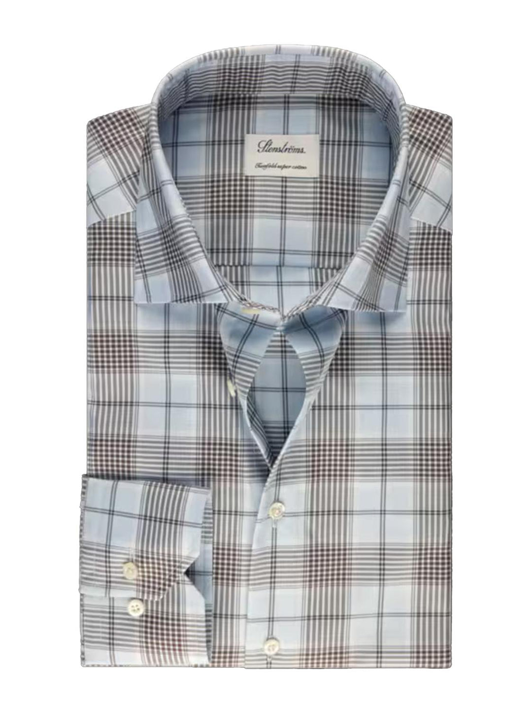 Stenstroms shirt slim line-100% katoen-HEREN SHIRTS-Blauw
