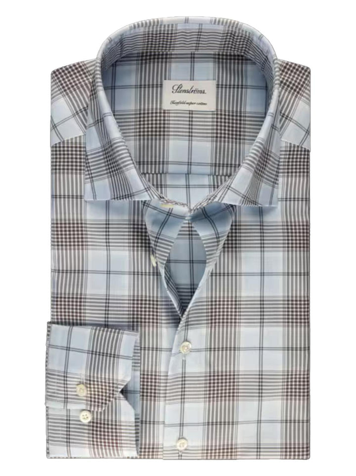 Stenstroms shirt slim line-100% katoen-HEREN SHIRTS-Blauw