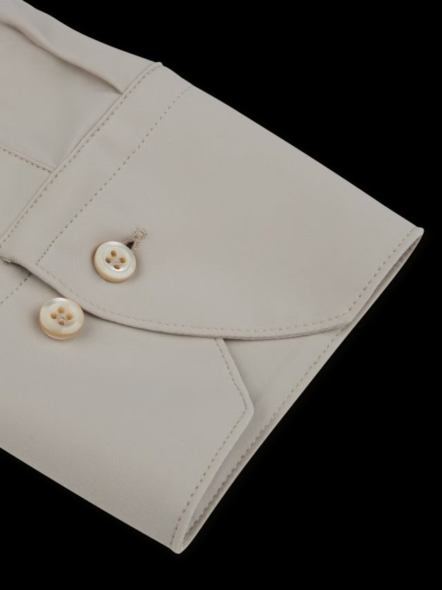 Stenstroms slim jersey shirt-73% polyamide, 27% elasthaan-HEREN SHIRTS-Beige