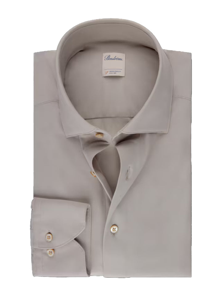 Stenstroms slim jersey shirt-73% polyamide, 27% elasthaan-HEREN SHIRTS-Beige