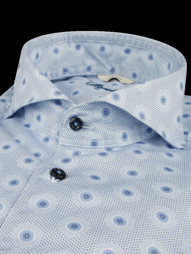 Stenstroms slim lichtblauw twill shirt-100% katoen-HEREN SHIRTS-Blauw