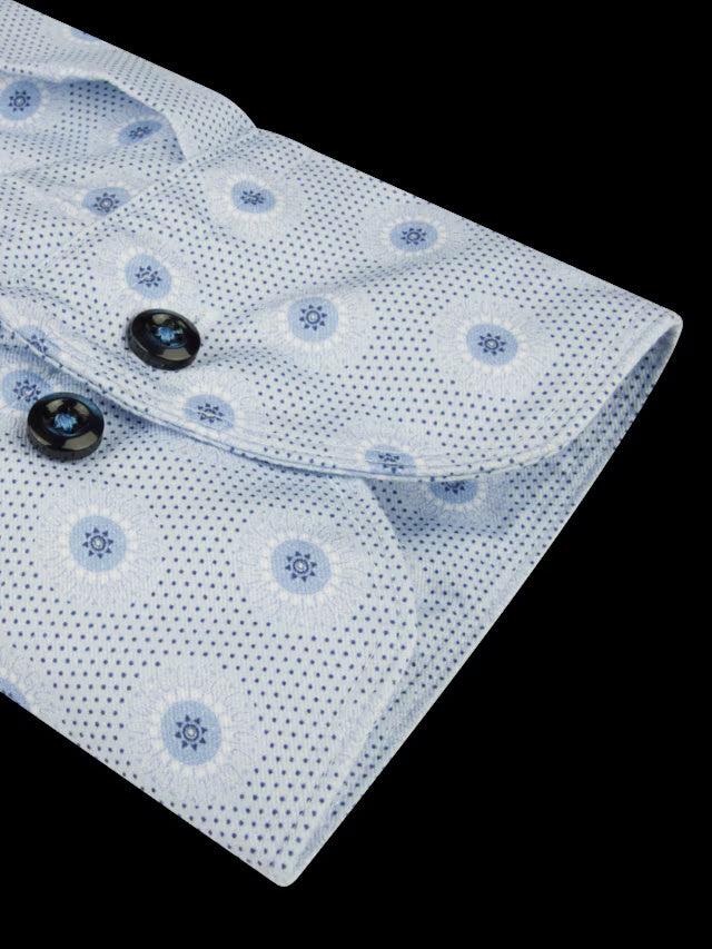 Stenstroms slim lichtblauw twill shirt-100% katoen-HEREN SHIRTS-Blauw