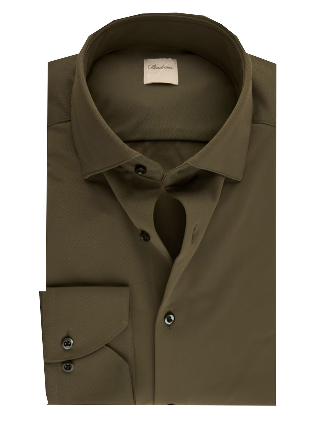 Stenströms Slimeline Shirt – Groen-73% polyamide, 27% elastaan-HEREN SHIRTS-Groen