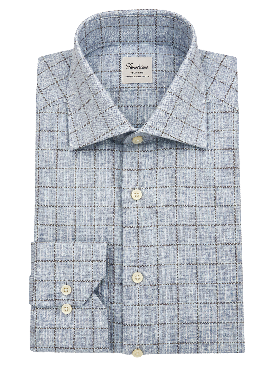 Stenströms Slimline Overhemd – Blauw-100% katoen-HEREN SHIRTS-Blauw
