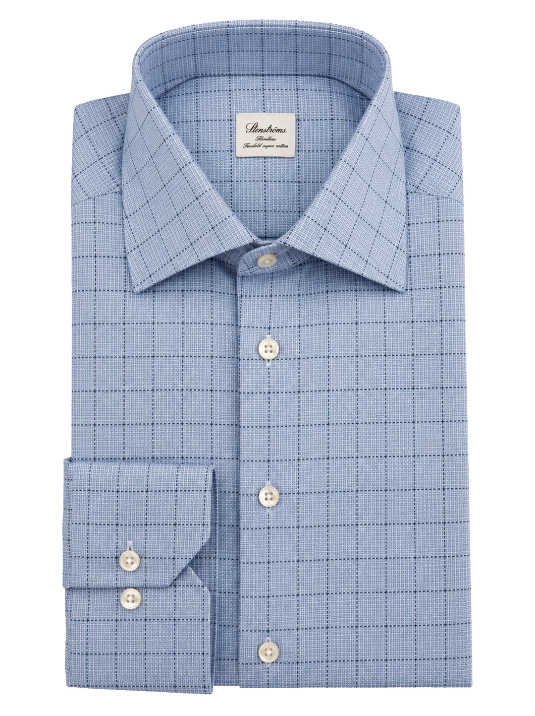 Stenströms Slimline Overhemd – Blauw-100% katoen-HEREN SHIRTS-Blauw