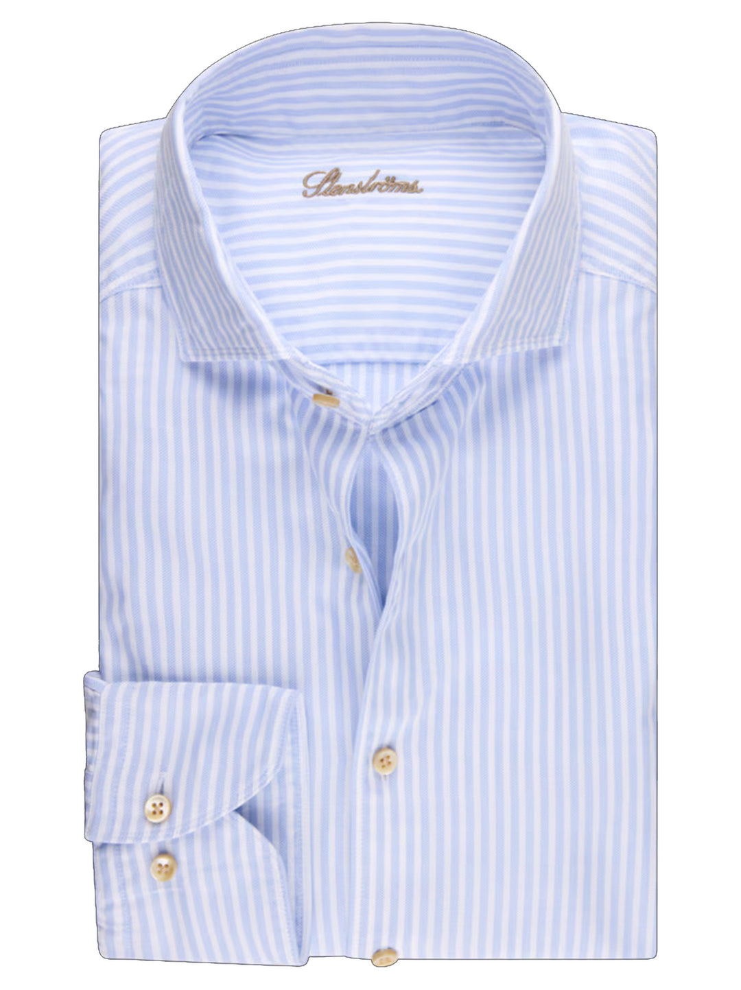 Stenströms Slimline Shirt – Blauw-100% katoen-HEREN SHIRTS-Blauw