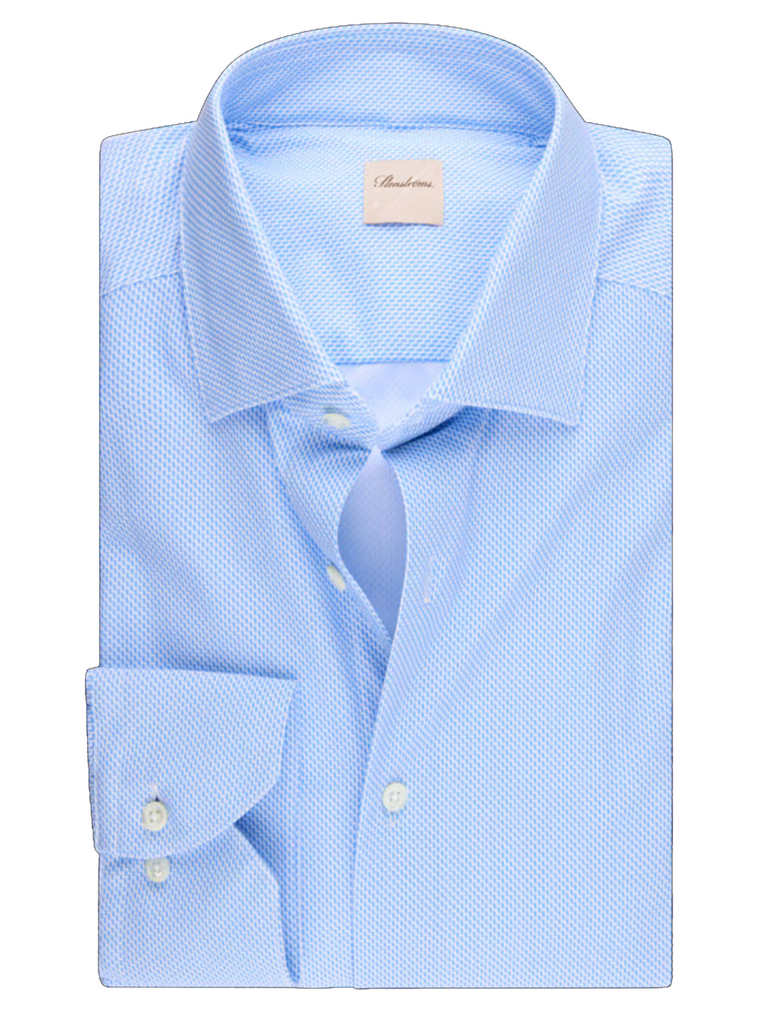 Stenströms Slimline Shirt – Blauw-73% polyamide, 27% elastaan-HEREN SHIRTS-Blauw