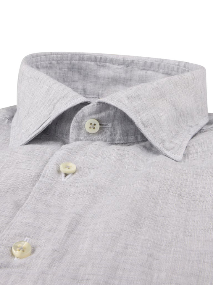 Stenströms Slimline Shirt – Grijs-100% linnen-HEREN SHIRTS-Grijs