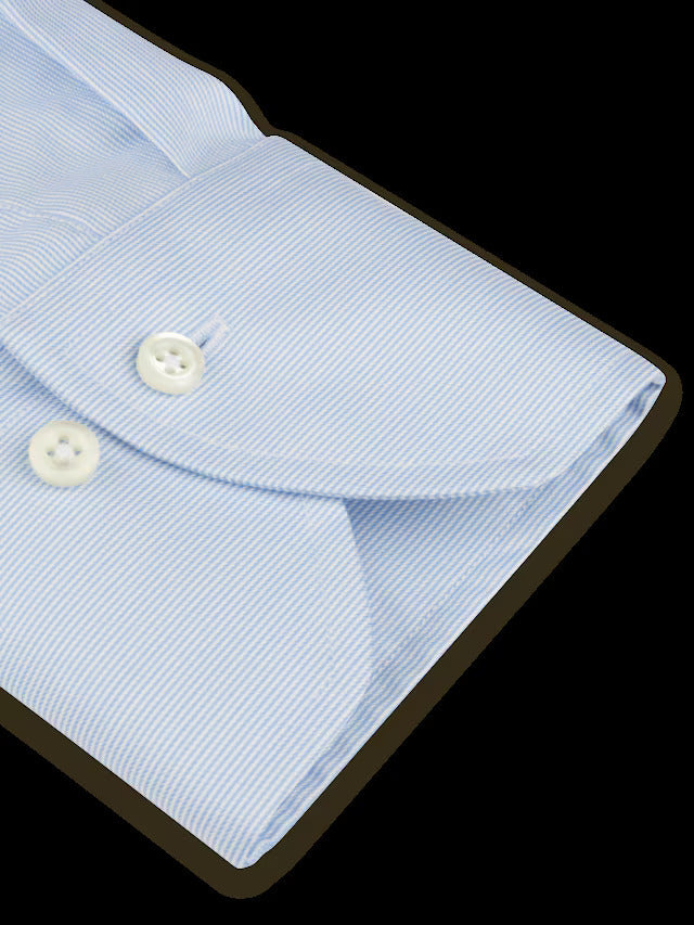 Stenstroms Slimline shirt met krijtstreep-100% katoen-HEREN SHIRTS-Blauw