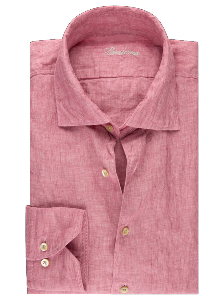 Stenströms Slimline Shirt – Roze-100% linnen-HEREN SHIRTS-Roze