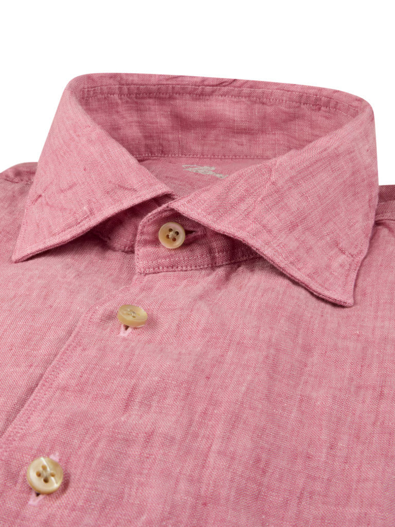 Stenströms Slimline Shirt – Roze-100% linnen-HEREN SHIRTS-Roze