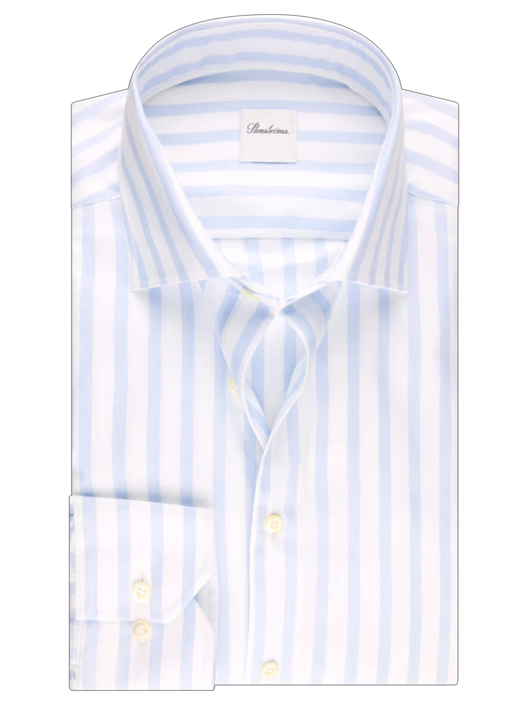 Stenströms Striped Twill Shirt Regular Fit – Blauw-100% katoen-HEREN SHIRTS-Blauw
