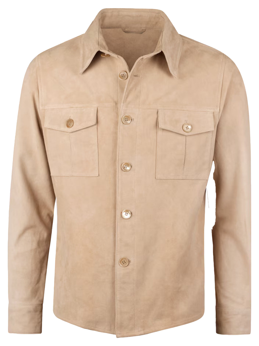 Stenströms Suede Overshirt – Beige-100% leer-HEREN SHIRTS-Beige