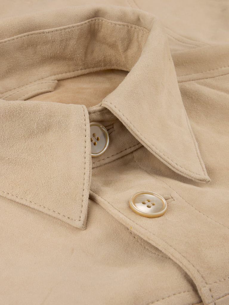 Stenströms Suede Overshirt – Beige-100% leer-HEREN SHIRTS-Beige