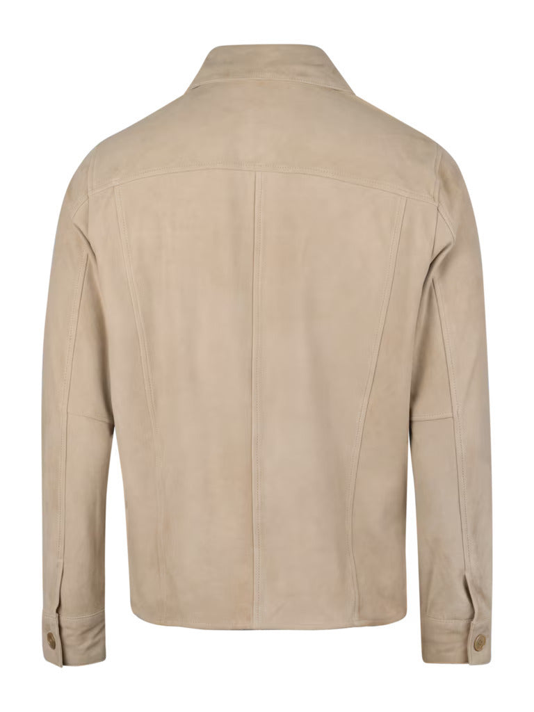 Stenströms Suede Overshirt – Beige-100% leer-HEREN SHIRTS-Beige