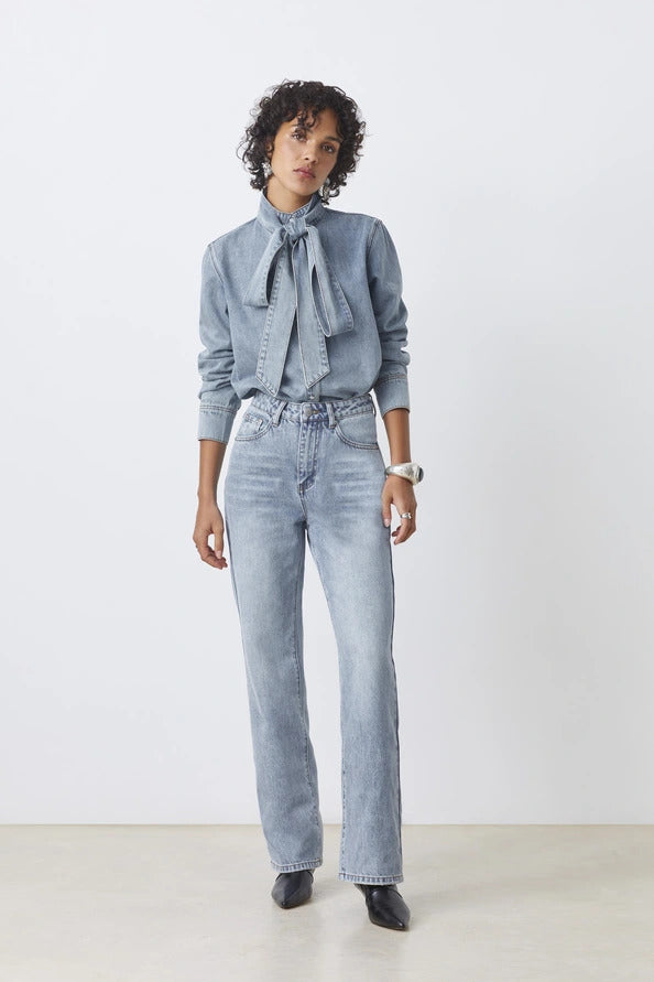 Suncoo Blouse Laos – Blauw-90% katoen, 10% polyester-DAMES TOPS & BLOUSES-Blauw