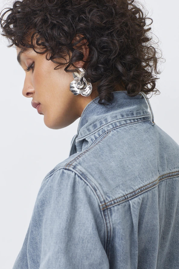 Suncoo Blouse Laos – Blauw-90% katoen, 10% polyester-DAMES TOPS & BLOUSES-Blauw