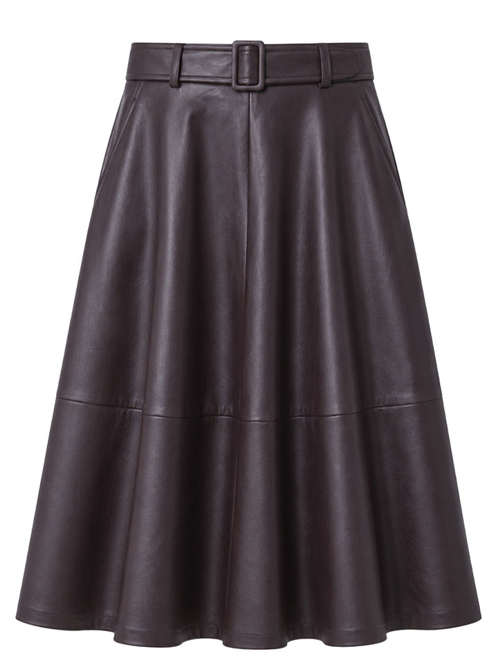 Suncoo Fleur Imitatieleren Rok – Paars-100% polyester-DAMES ROKKEN-Paars