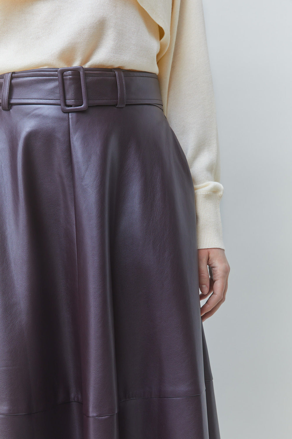 Suncoo Fleur Imitatieleren Rok – Paars-100% polyester-DAMES ROKKEN-Paars