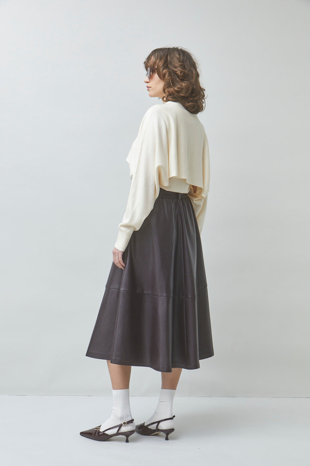 Suncoo Fleur Imitatieleren Rok – Paars-100% polyester-DAMES ROKKEN-Paars