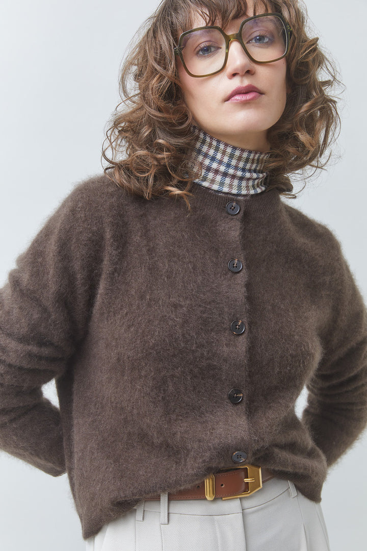 Suncoo Galina Vest – Bruin-95% wol, 5% kasjmier-DAMES TRUIEN & VESTEN-Bruin