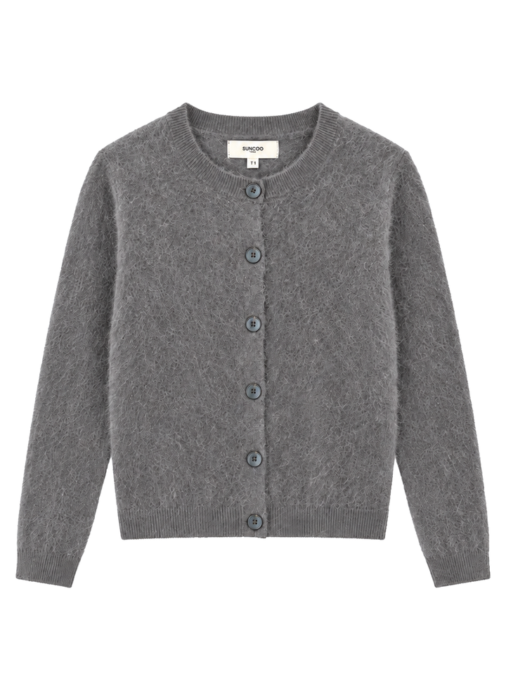 Suncoo Galina Vest – Grijs-95% wol, 5% kasjmier-DAMES TRUIEN & VESTEN-Grijs