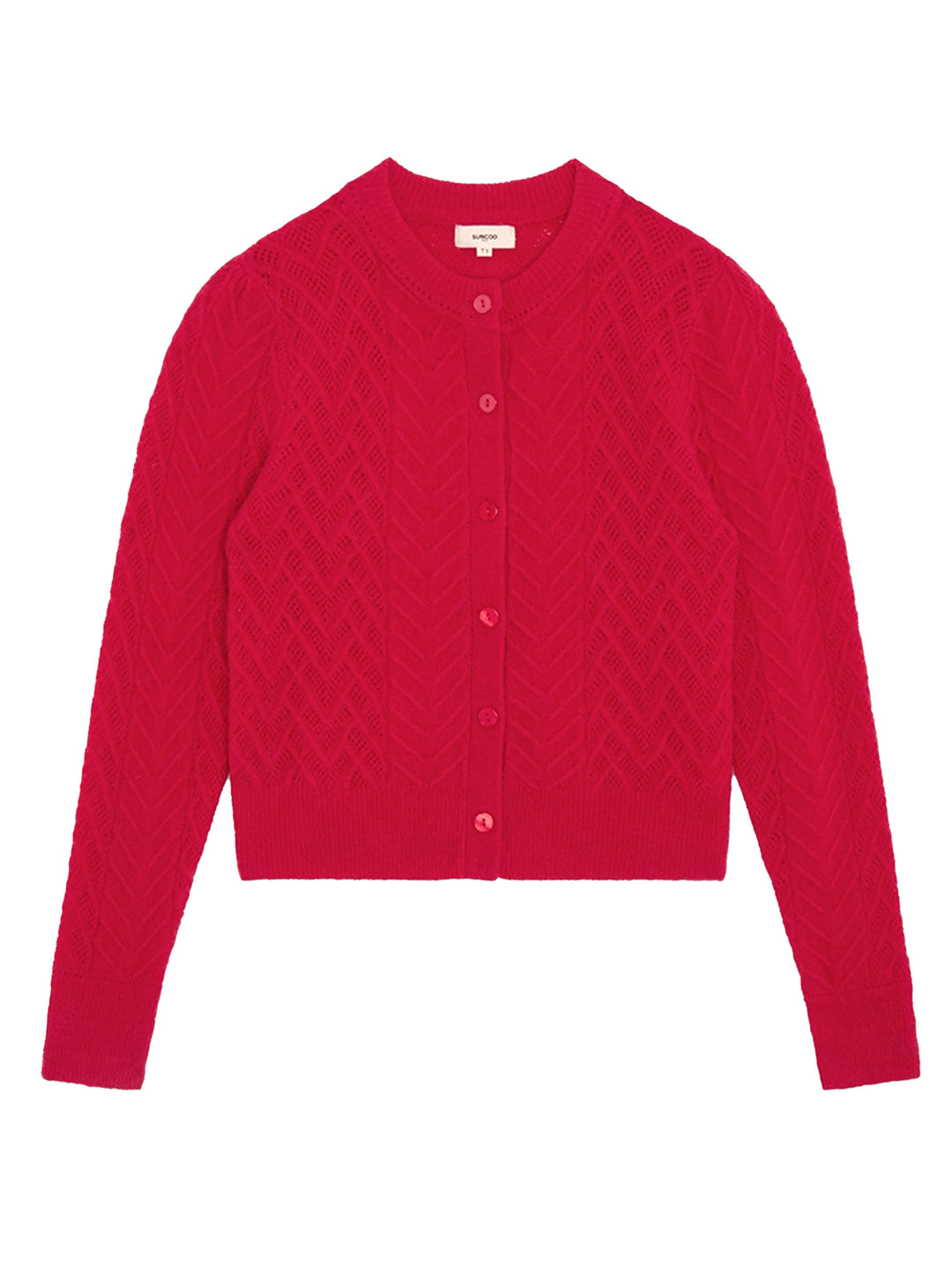 Suncoo Genibi Vest – Rood-42% wol, 42% polyamide, 14% alpaca, 2% elastaan-DAMES TRUIEN & VESTEN-Rood