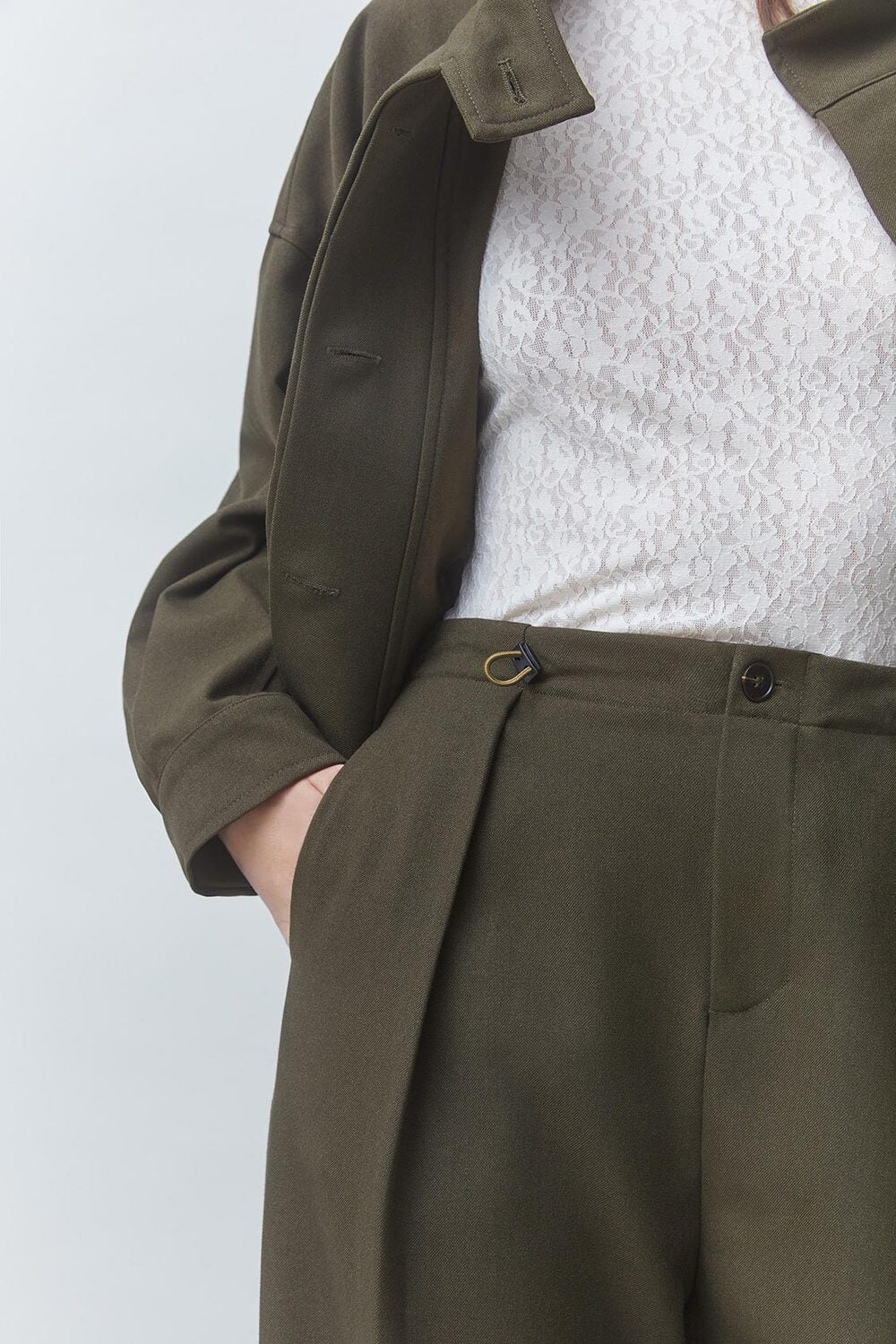 Suncoo Jio Wide Leg Pantalon – Groen-83% polyester, 14% viscose, 3% elastaan-DAMES BROEKEN-Groen